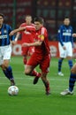 Steven Gerrard in action during the match Royalty Free Stock Photo